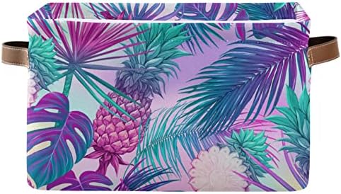 Alaza Tropical Purple Anaaps i palmi za skladištenje za police za organiziranje organskih polica za vrtić, tkanina Organizator za