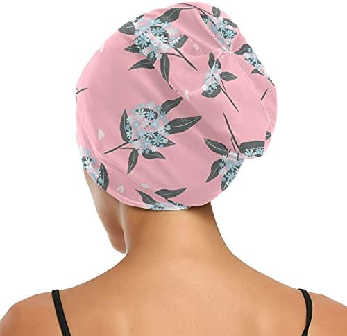 Kapa za spavanje za spavanje Radni šešir Bonnet Beanies za žene Cvijeće odlazi cvjetna ružičasta bočna kapa za spavanje radne hake za kosu noćne kape