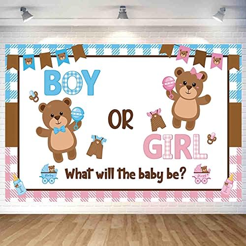 Little Bear pol Reveal Backdrop dekoracije Little Bear Baby Shower Banner Boy or Girl Photo Background & nbsp; Za home Indoor Outdoor