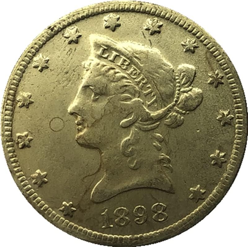 37 različitih datuma s verzijom američki 10 zlatni novčići mesinjski antički zanati inozemni kovanice 27mm