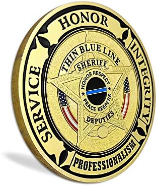 Tanka plava linija Šerif policije izazovu zakletvu za provedbu zakona o novčiću