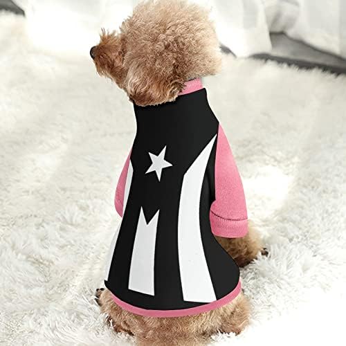 Funnystar Portoriko Crna zastava Pride Pride Ispis Dukserica sa pulovernim puloverom za pse za pse mačka sa dizajnom