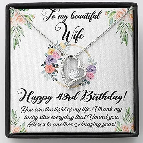 Nakit za karticu, ručno rađena ogrlica - Forever Love ogrlica, sretna 43. rođendanska ogrlica za ženu, 43. rođendan za žene, moju