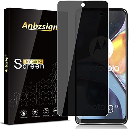 Anbzsign [2 paketa Motorola Moto G22 / Moto E32 / E32s 6,5-inčni zaštitni ekran za privatnost, Anti-Spy 9h tvrdoća kaljeno staklo.