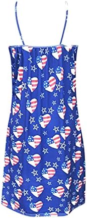4. jula seksi Halter haljine za žene ljetna Ležerna Mini haljina USA zastava bez rukava Keyhole Stars prugasti sarafan
