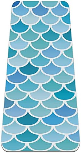 Siebzeh Blue Green mermaid Fish Scales Premium Thick Yoga Mat Eco Friendly Rubber Health & amp; fitnes Non Slip Mat za sve vrste vježbe