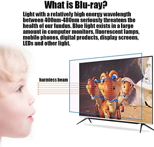 Zaštita ekrana protiv plavog svjetla za TV od 32-75 inča, filter filma sa zaštitom od LCD ekrana protiv odsjaja, ublažava naprezanje