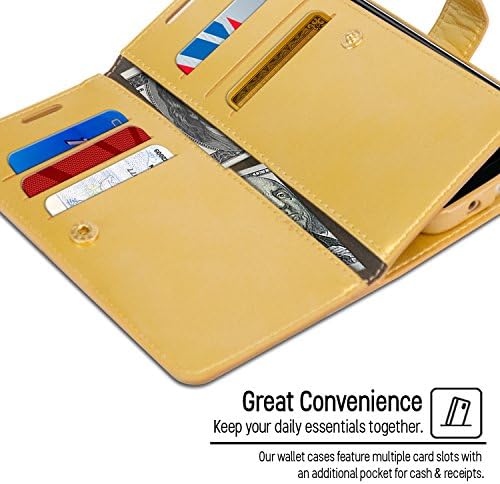 Gospery Mansoor novčanik za Samsung Galaxy S8 dvostrani držač kartice Flip Cover-Gold