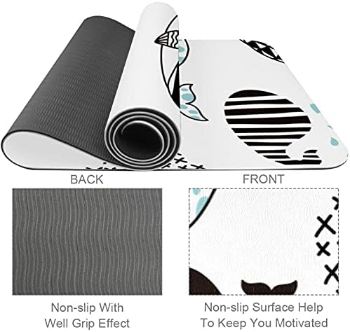 Siebzeh Whale grafički oblik Premium Thick Yoga Mat Eco Friendly Rubber Health & amp; fitnes non Slip Mat za sve vrste vježbe joge