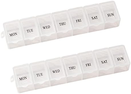 Doitool Početna Organizator za pohranu 2pcs Nedeljni držač tableta Rotirani 7 utora Vitamin Medicina kutija Case Organizer kontejner