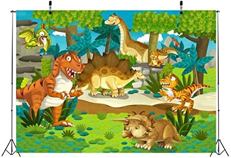 BELECO 5x3ft tkanina Cartoon dinosaurusa pozadina Tyrannosaurus dekoracije za tematske Jurassic Park Ftografija pozadina za rođendansku