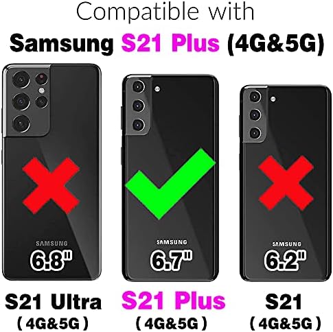 Asuwish kompatibilan sa Samsung Galaxy S21 Plus Glaxay S21+ 5G futrolom za novčanik kaljeno staklo Zaštita ekrana preklopni poklopac držač kartice futrole za mobitele za Gaxaly S21+5G S21plus 21s + s 21 21+ G5 ljubičasta