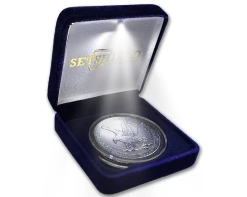2023 1 oz American Eagle Silver Bullion Coin sjajan u kapsuli sa luksuznim LED osvetljenim prezentacijom i potvrdom o autentičnosti