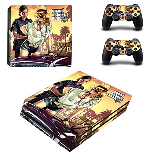 Igra Grand GTA Theft i Bauto PS4 ili PS5 naljepnica za kožu za PlayStation 4 ili 5 konzola i 2 kontrolera naljepnica Vinyl V5371