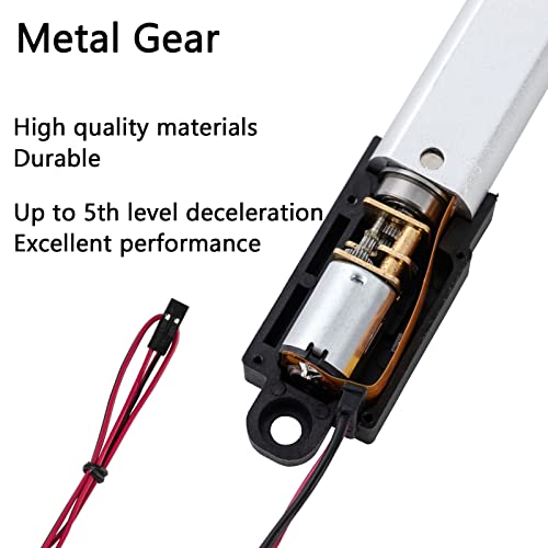 JQDML Mini mikro Linearni Aktuator metalni zupčanik 12v, hod 0,4 inča, sila guranja 42,2 lbs brzina 0,2/sec, težina: 0,1 lbs, za ormare