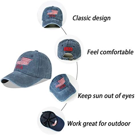 Langzhen američke kape za muškarce i žene USA za zastavu Baseball kapa Podesivi na otvorenom kamiondžija snapback šešir