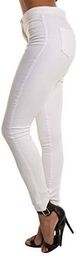 Andongnywell ženske Casual visokog struka Ripped Skinny farmerke tanke uznemirene teksas pantalone sa džepovima pantalone
