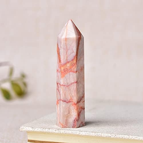 Seewoode AG216 1pc Naturalni kristal Crvena pruga zacjeljujuća kamena reiki oblik kvarcni toranj štapić za rude mineralni ukras za
