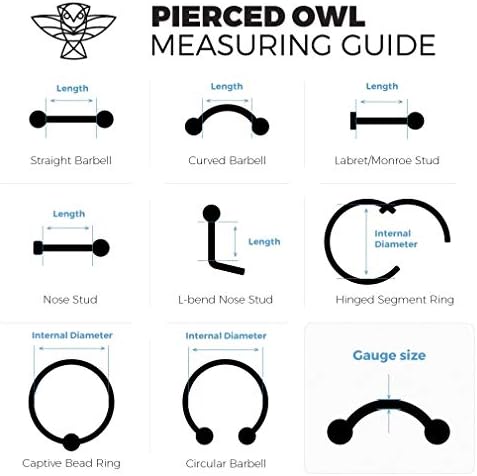 Pierced Owl Set od 10 14-16ga G23 implantatne zamjenske kugle za nakit s unutrašnjim navojem