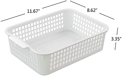 Fiazony 6-pakovanje Bijelo plastične kancelarijske stolove Baskets Lays, 11.61 L x 8.62 Š x 3,35 H