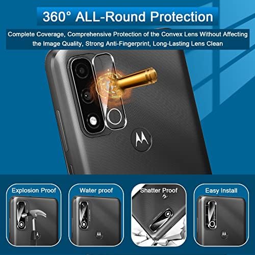 【3+3 paket】Coolpow dizajniran za Motorola Moto G Pure Screen Protector kaljeno staklo Film,【EasyInstall Tool】9h tvrdoća, protiv ogrebotina,Ultra HD,otporan na ogrebotine, jednostavna instalacija, futrola, bez mjehurića