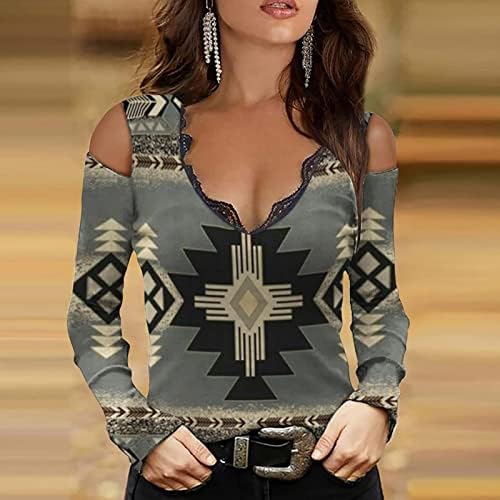 Duks za žene Grafički duks V-izrez Casual majica sa patentnim zatvaračima Flowy Masples vrhovi pulover u ulici
