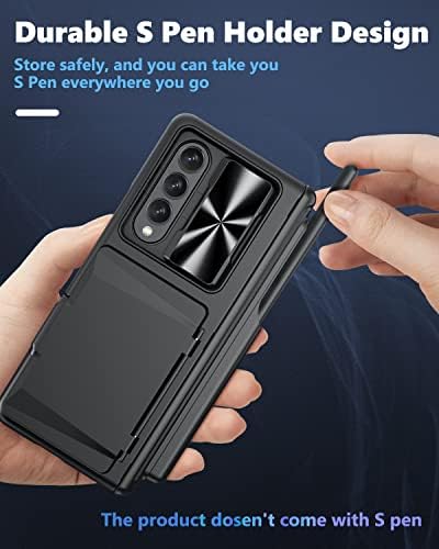 Viaotaily za GALAXY Z Fold 4 Case sa S Pen Holder & HOLDER i šarkama, ugrađenim zaštitnim zaslonom i preklopni poklopac fotoaparata, izdržljiv novčanik futrola za Samsung Z 4 5G 2022