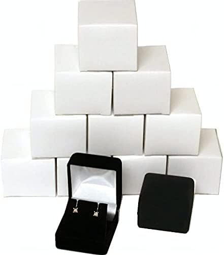 RJ prikazuje 12 komada seta crne mekane minđušene privjeske privjeske ogrlice nakit poklon kutije za vjenčanje, angažman, rođendan Valentinovo majčin dan i godišnjica