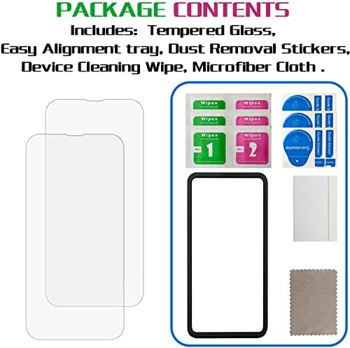 Zzjkeep 2 paket zaštitnik ekrana kompatibilan za iPhone 14 [6.1 inch] ekran, 9h tvrdoća, iPhone 14 6.1 inčni 2 paket kaljeno staklo