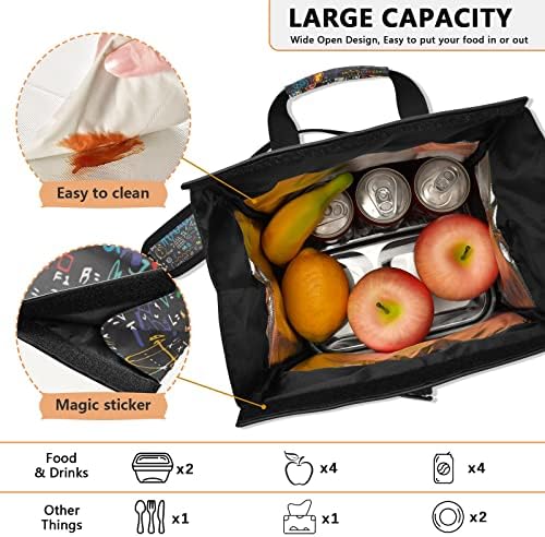 Alaza torba za ručak za žene izolovana, fizičke formule i fenomeni višekratna kutija za ručak sa naramenicom torba za ručak hladnjača