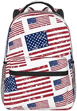 Afhyzy American zastava Travel Happ backpack Ženska torba Lagana školska ruksaka za djevojke Podesivi koledž backpack odgovara 15,6