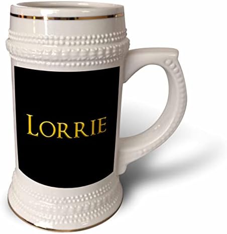3drose Lorrie Popularno ime devojke u SAD-u. Žuta na crnoj boji. - 22oz Stein šolja