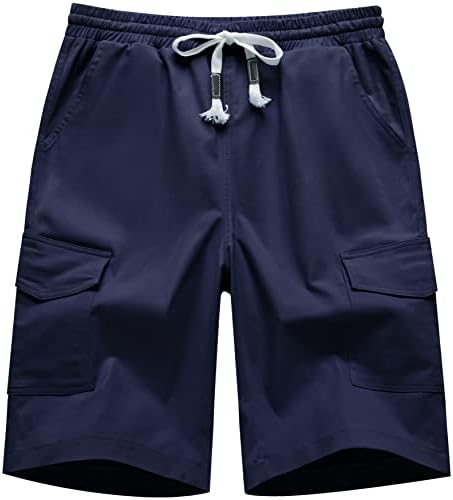 Xinxinyangni Žene Ležerne kratke hlače Ljetni viši struk elastični struk Comfy pamučni teretni kratke hlače