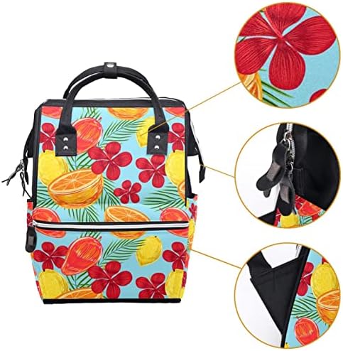 Tropsko voćni cvjetni uzorak ruksačka torba za pelene za žene, torba za prijenosna torba za muškarce za muškarce