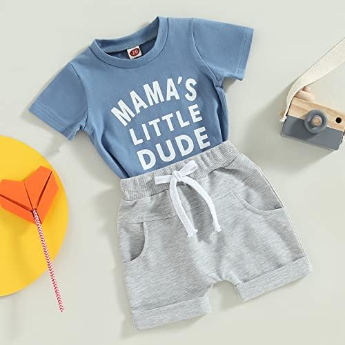 Thefound Baby Boys Ljetna odjeća Toddler novorođenčad Bubba Pulover T Majica Kratke hlače Ležerne prilike 3 6 12 18 24 mjeseca