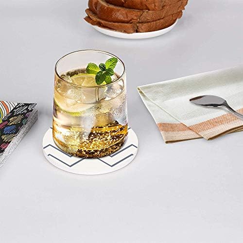 Pijte podmetačima s držačem, upijajući komplet za coaster od 6, mramorni keramički napitak za zaštitu stola za zaštitu stola za stolu
