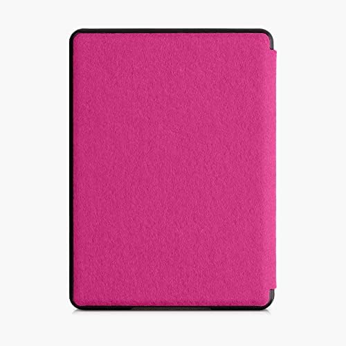 kwmobile futrola kompatibilna sa Kindle Paperwhite 11. Generacija 2021 - zaštitni poklopac e-čitača u stilu knjige od filca - tamno ružičasta
