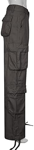 Badhub ženske torbe za torbe sa malim strukom Sweatpants Srednja odjeća Ležerna labava multi-džepna joggers pantalone na hipi panker