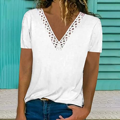 Tshirt dame ljeto jesen kratki rukav 2023 V čipkasti pamuk cvjetna grafika Lounge Top majica za tinejdžerke 6i
