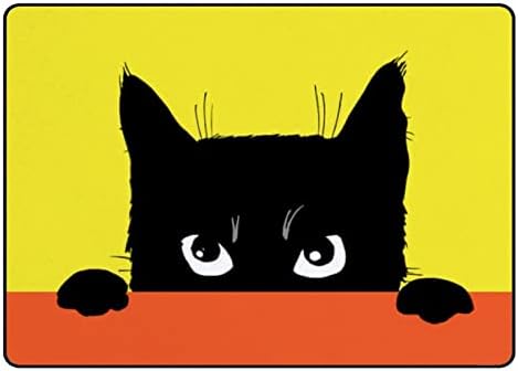 Puzajući zatvoreni tepih Play Mat Black Cat Funny za dnevni boravak Spavaća soba Obrazovni vrtić Pod Podna mat prostirke 80x58inch