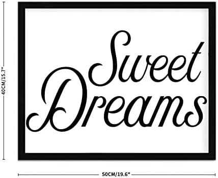 Cocokeked Sweet Dreams potpisao sa drvenim ugrađenim, reč Art Inspiration Citati Drvena ploča sa okvirom, 16 x 20 ohrabrenjem tiskane