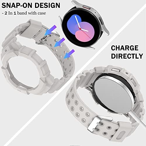 Ninki Kompatibilan Samsung Galaxy Watch 5/4 sa futrolom, mekani silikonski udarni otporni TPU Samsung sat 5 40mm 44mm remen i fuse protiv ogrebotina zaštitna futrola za Galaxy Watch 4 poklopac i trake