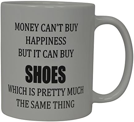 Rogue River Tactical Funny šolja za kafu novac ne može kupiti sreću, ali može kupiti cipele Novelty Cup poklon za njenu ženu ženu