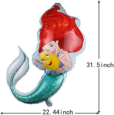 6pcs 5. sirena rođendanski ukrasi Little sirena folirani baloni za djecu 5. rođendan princeze sirena na tematskim ukrasima