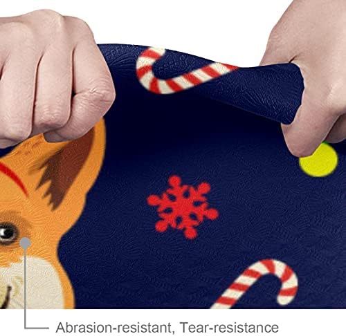Siebzeh divno pas sa Božić šešir Premium debeli Yoga Mat Eco Friendly gumene zdravlje & amp; fitnes non Slip Mat za sve vrste vježbe joge i pilatesa