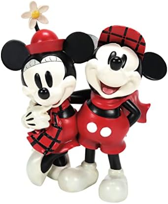 Enesco Disney izlog Mickey i Minnie Mouse u božićnoj tablici figurice, 4 inča, višebojni