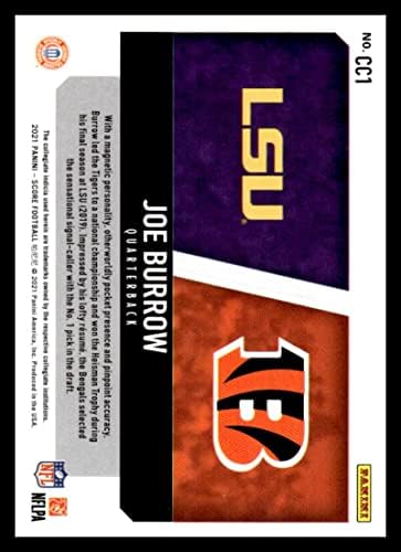 2021 Score Collegiane Champions 1 Joe Burrow Cincinnati Bengals / LSU Tigers NFL fudbalska trgovačka kartica