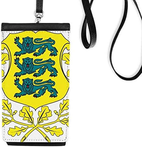 Estonija Nacionalni grb Zemlja Telefon novčanik torbica Viseća mobilna torbica Crni džep