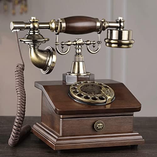 LHLLHL retro rotacijski telefon s elektroničkom melodijenom melodijem, 1 ladica, klasični telefon za biranje telefona za dom i uredski ukras