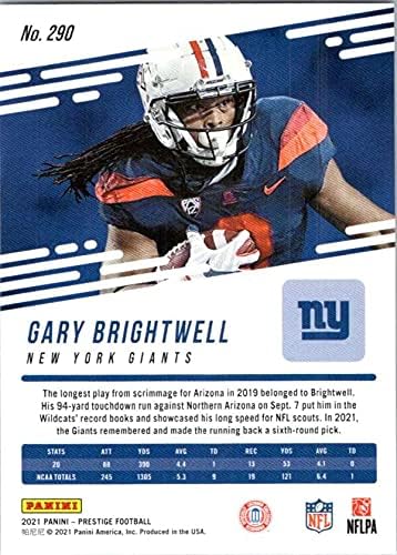 2021 Panini prestige # 290 Gary Brittlewwl RC Rookie New York Giants NFL fudbalska trgovačka kartica
